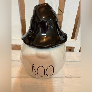 Rae Dunn Black and White Boo Ceramic Candle